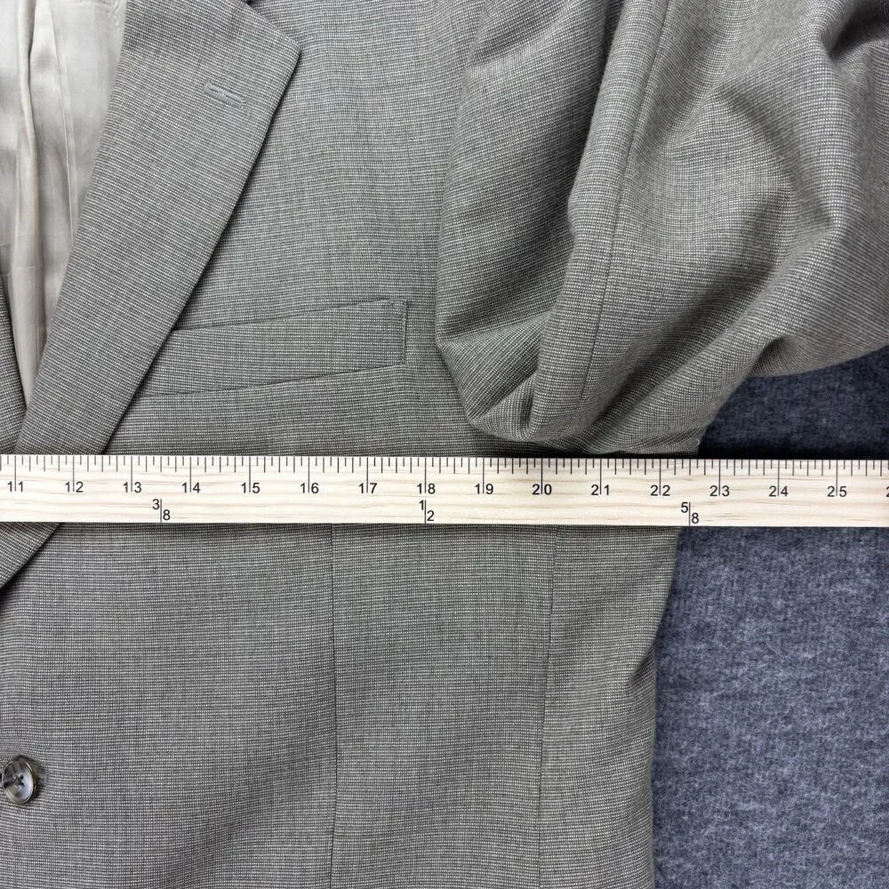 Concepts by Claiborne Men’s Blazer 42L Tan Gray Micro Check 2 Button Sport Coat